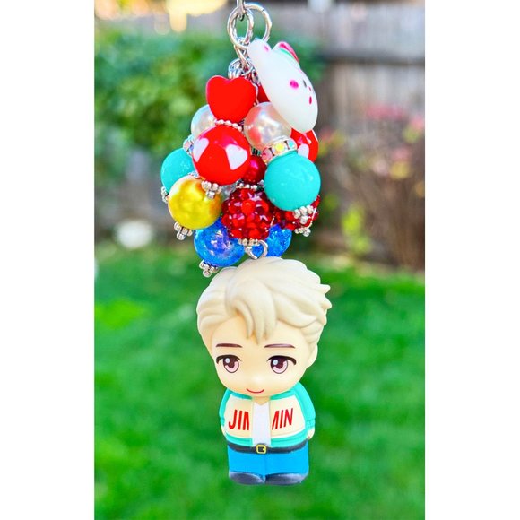 BTS Mookie Jimmin Kawaii Chibi Keychain Purse Bag Charm - Picture 1 of 5